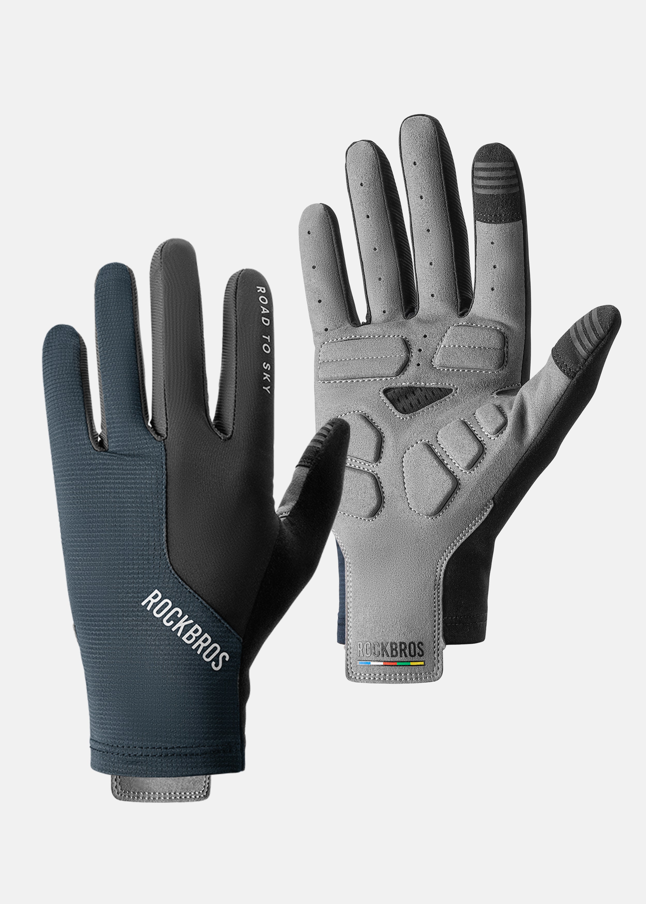ROCKRBOS Road-to-Sky UV Protection Gloves #Color_Navy Blue