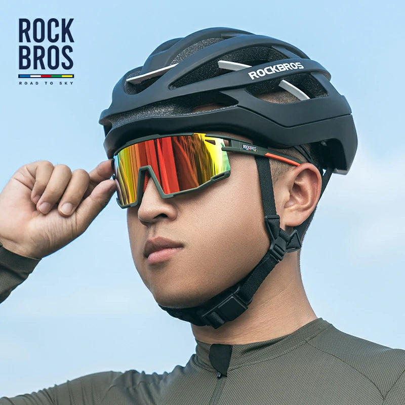 ROCKBROS HD Polarized Photochromic Cycling Glasses TR90 Frame-Road to Sky