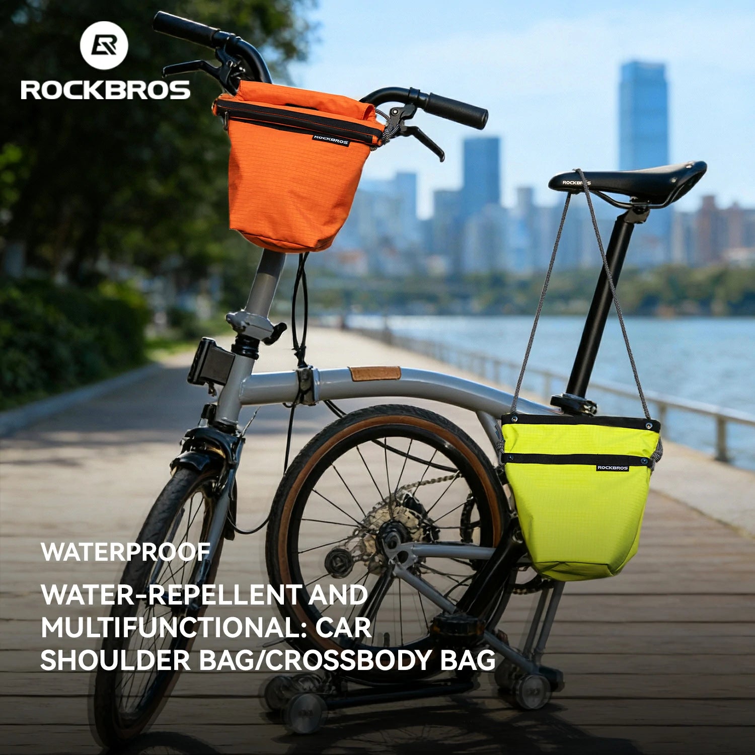 Convertible Bike Front Bag – Expandable Nylon Handlebar Crossbody Bag