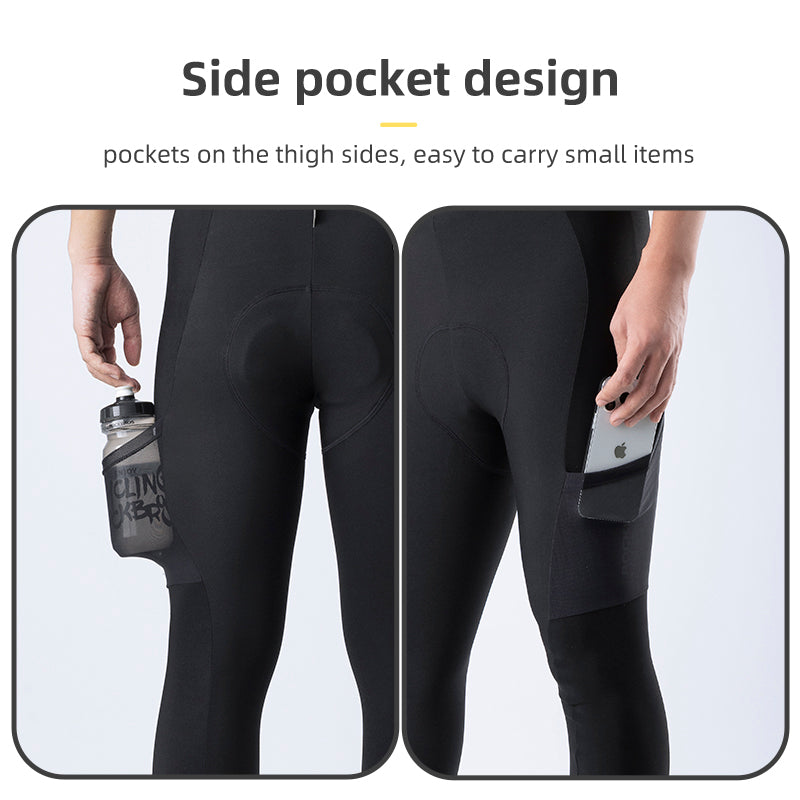 ROCKBROS Cycling Bibs with Removable Straps 3D Padded Stretch Bike Pants