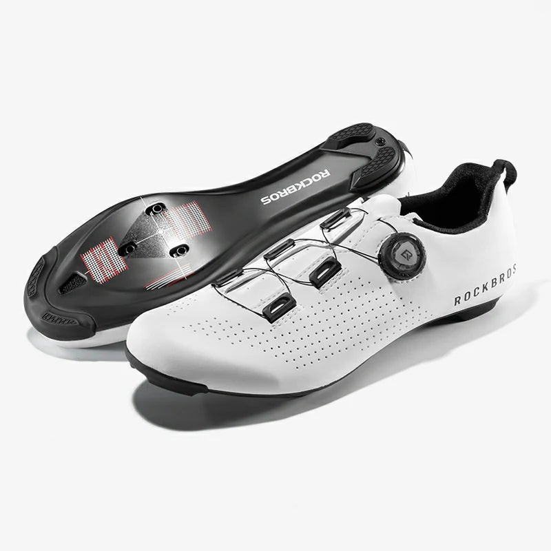 womens bicycle shoes ROCKBROS Clipless Cycling Bike Shoes CR5 White / 10