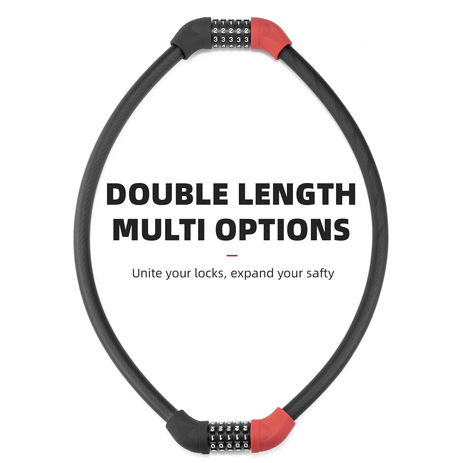 ROCKBROS 5-Digit Bike Cable Lock, Lightweight Portable Combination Lock