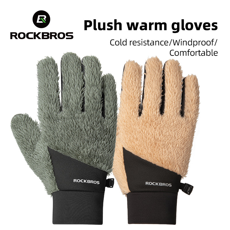 ROCKBROS Winter Touch Screen Plush Warm Gloves for Men Women