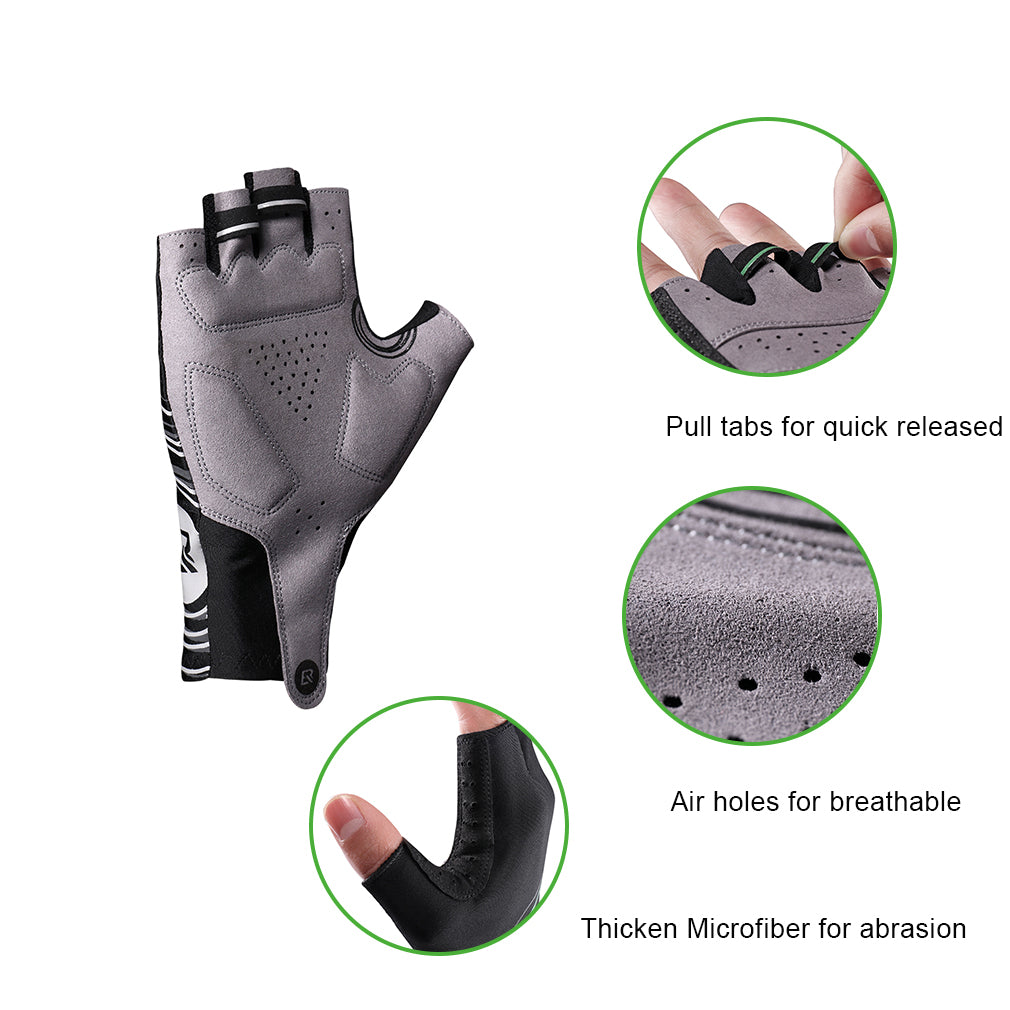ROCKBROS Cycling Gloves Fitness Half Finger Extension Outdoor Mountaineering