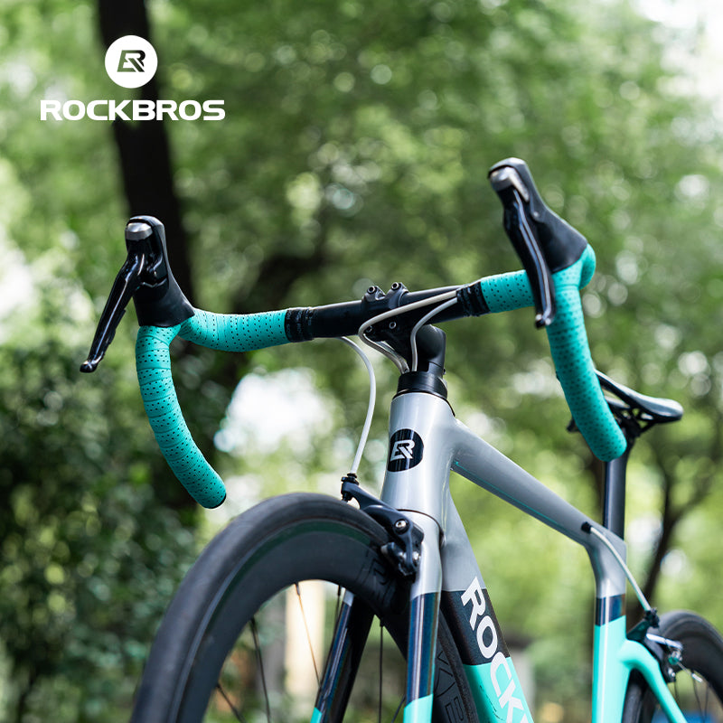 ROCKBROS Silicone PU Bicycle Handlebar Tape Soft Breathable Road Bike Tape Shock-absorption Anti-Slip Gravel Bicycle Handlebar Wrap Drop Bar Belt