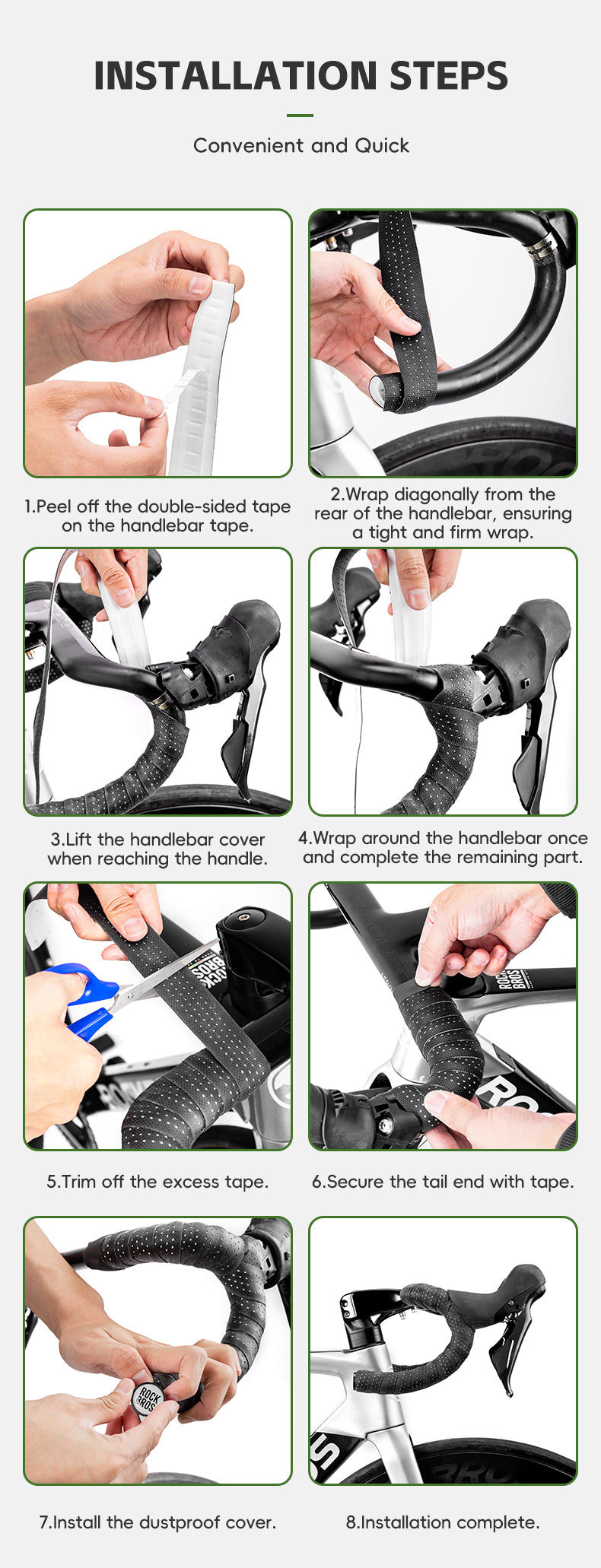 ROCKBROS Road Bike Handlebar Tape Eva Non-slip Shockproof