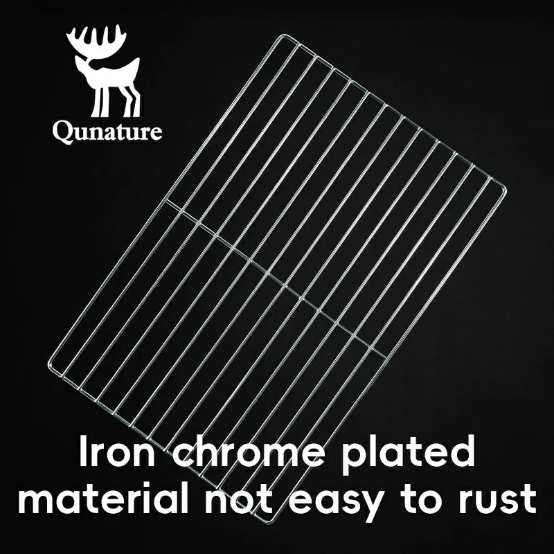 Qunature Durable Iron Chrome BBQ Grill Net with Rounded Corners for Easy Use
