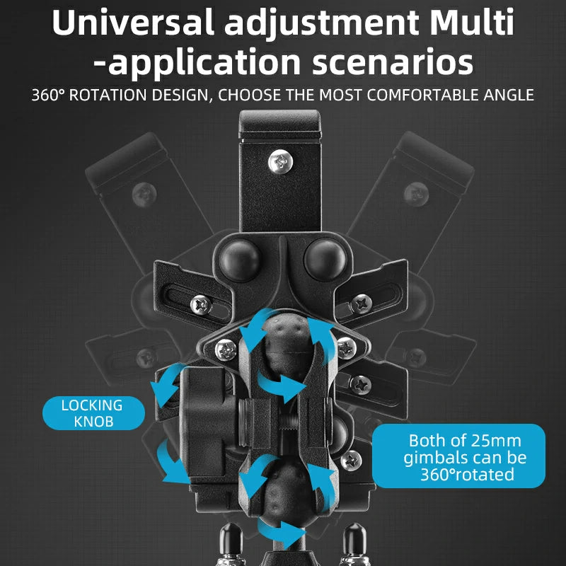 ROCKBROS Motorcycle ATV Adjustable Phone Holder with Vibration Dampener for 4.7-7.1" Phones
