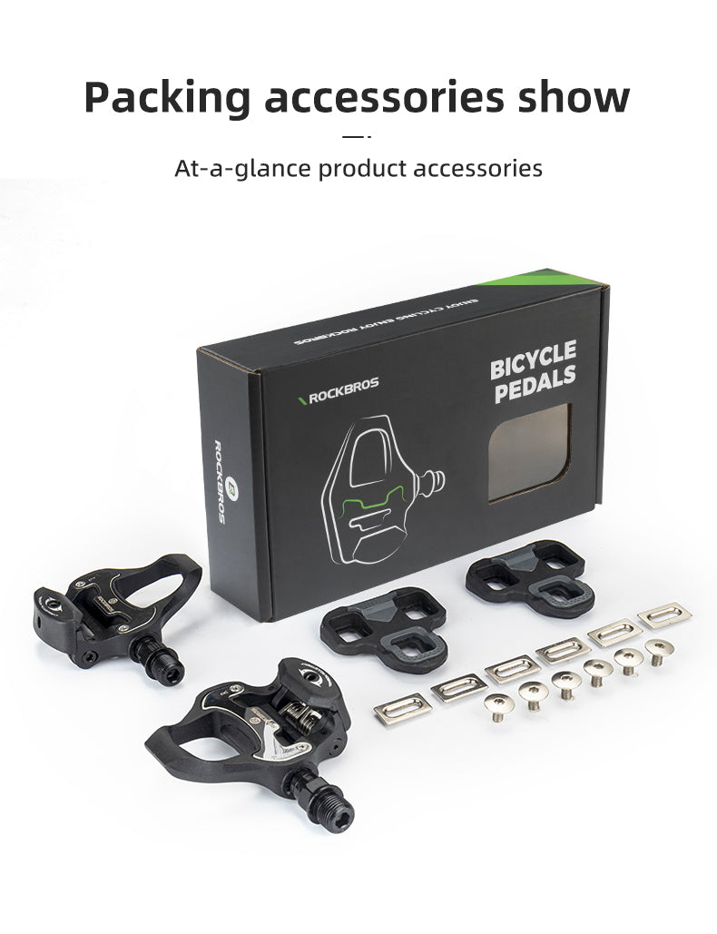 Self-Lock Road Bike Pedals with Shimano SPD-SL/Look KEO Cleat System (Pair)