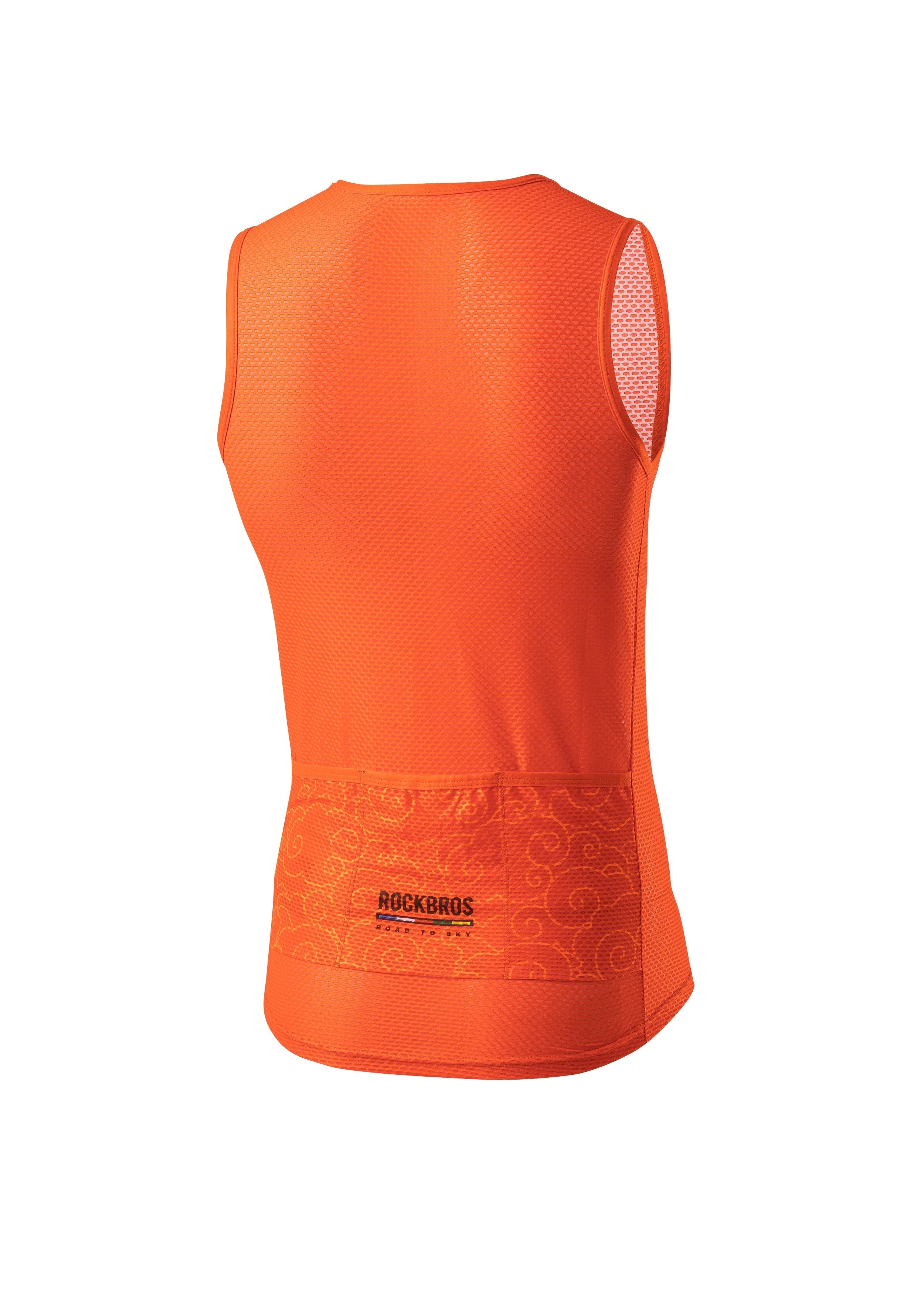 ROCKBROS Road-to-Sky Cycling Sleeveless Base Layer #Color_Orange