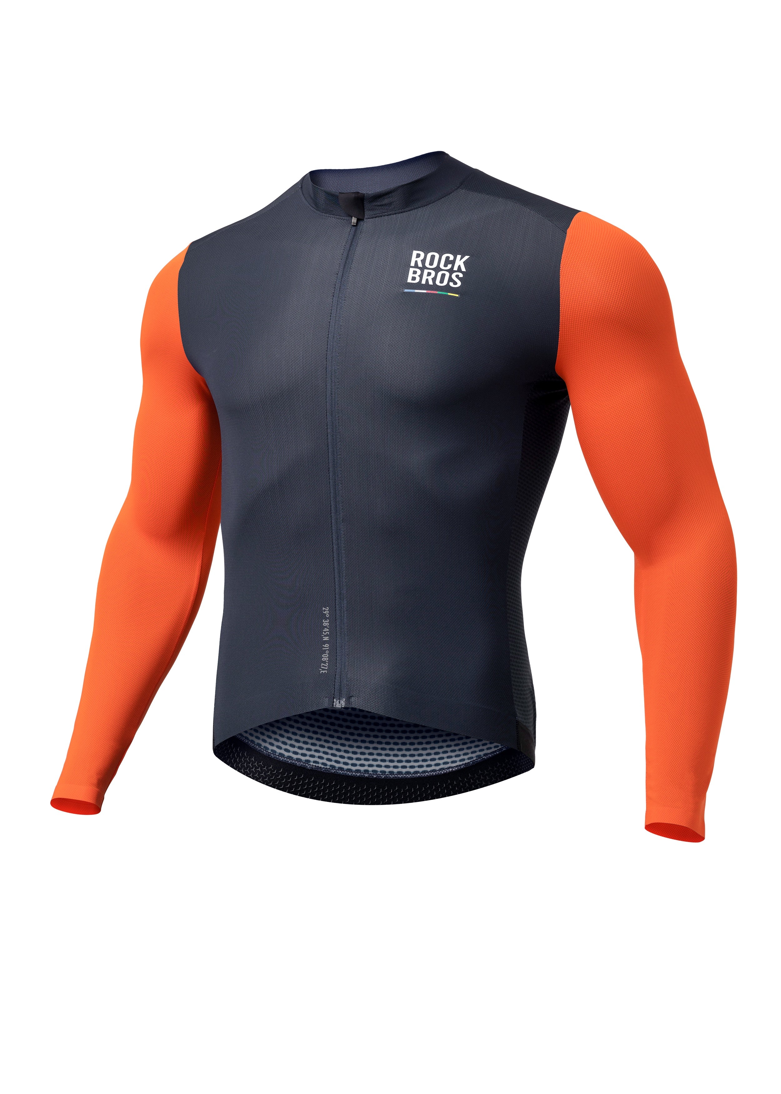 ROCKBROS Road-to-Sky Men's Cycling Long-Sleeved Jersey #Color_Navy Blue