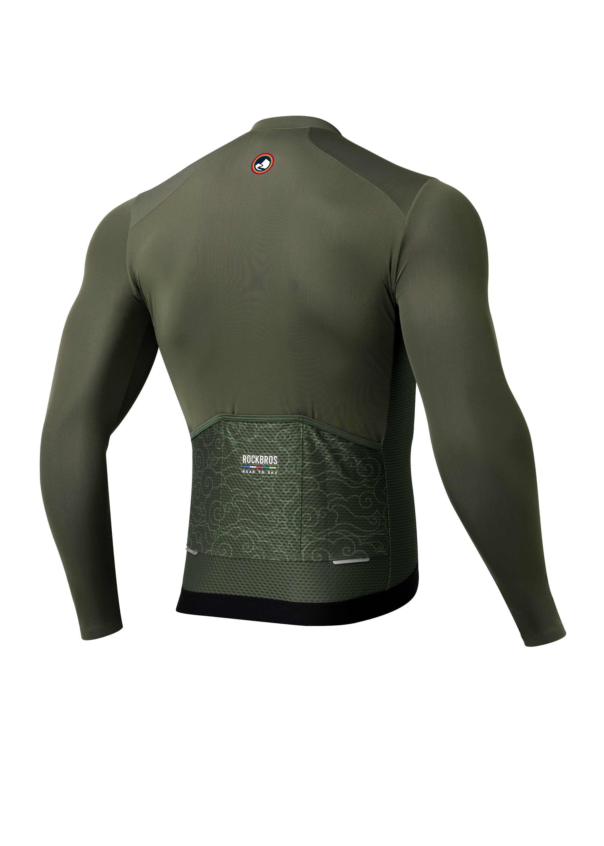 ROCKBROS Road-to-Sky Men's Cycling Long-Sleeved Jersey #Color_Army Green