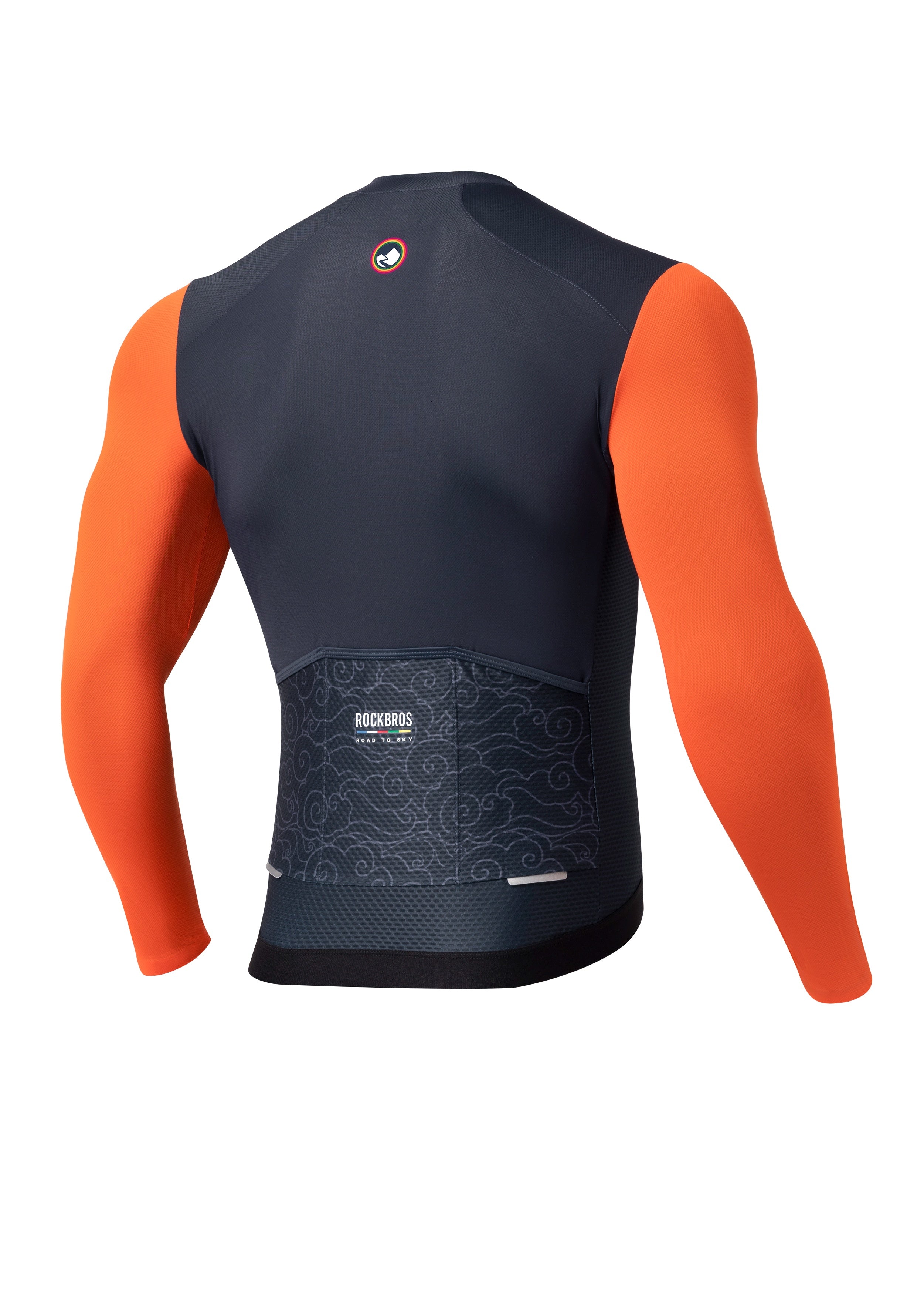 ROCKBROS Road-to-Sky Men's Cycling Long-Sleeved Jersey #Color_Navy Blue