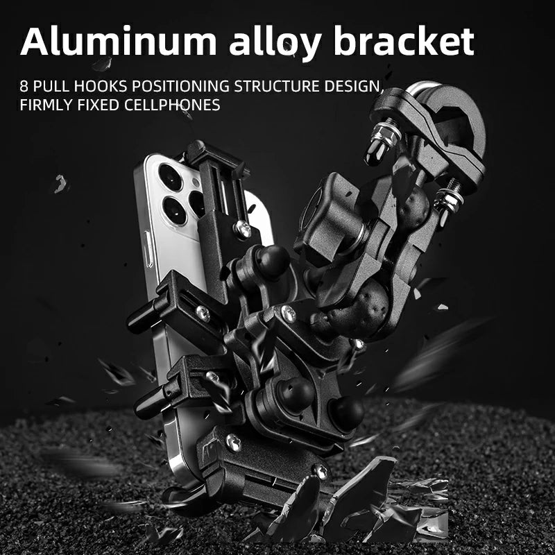 ROCKBROS Motorcycle ATV Adjustable Phone Holder with Vibration Dampener for 4.7-7.1" Phones