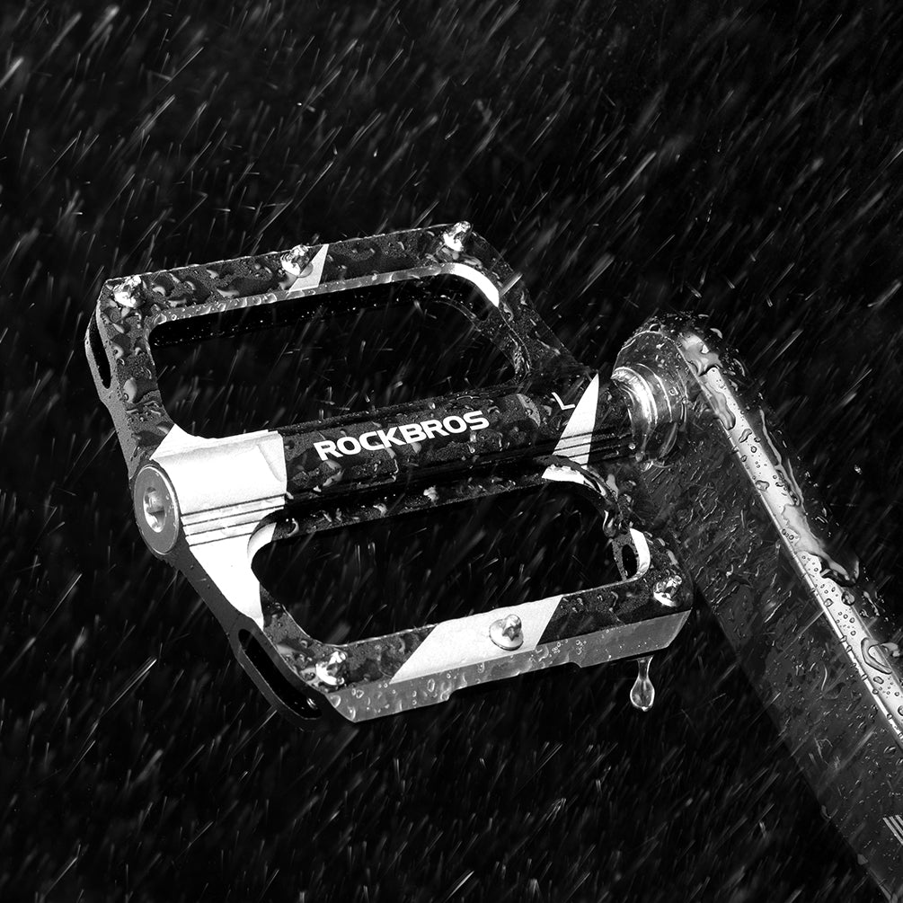 ROCKBROS Mountain MTB Bike Pedals Flat Bicycle 9/16 Lightweight Carbon Fiber Sealed Bearing Alloy Flat - ROCKBROS