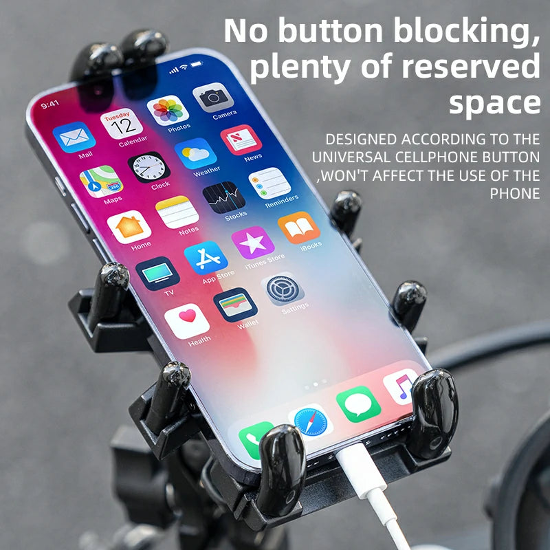 ROCKBROS Motorcycle ATV Adjustable Phone Holder with Vibration Dampener for 4.7-7.1" Phones