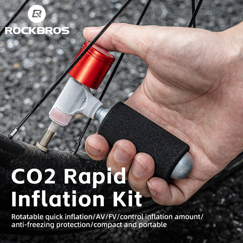 ROCKBROS CO2 Inflator for Bike Tires with 160 PSI Barometer - ROCKBROS