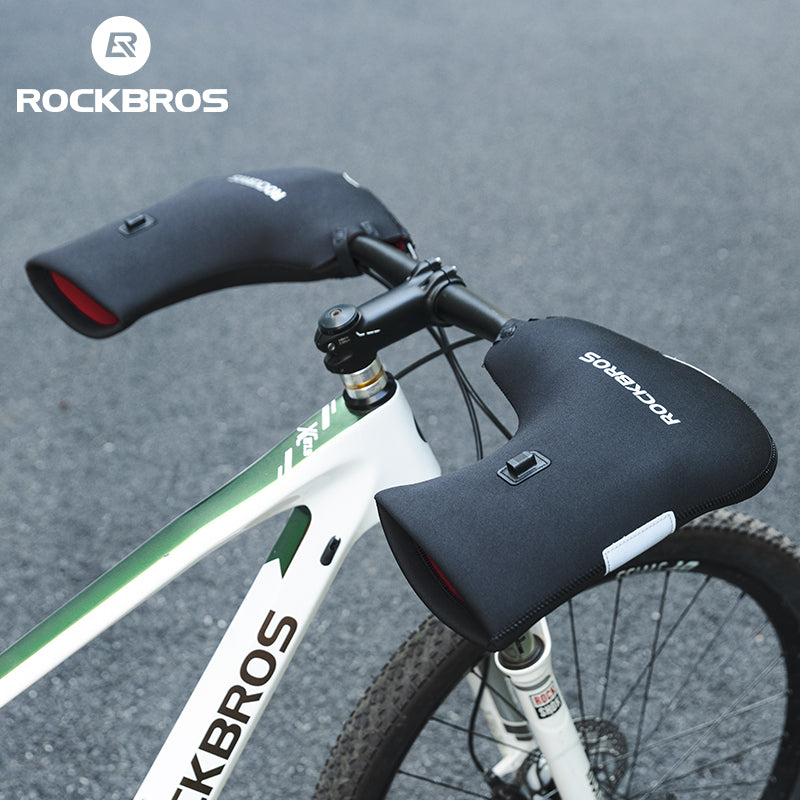 ROCKBROS USB Charging Heated Winter Handlebar Mittens for Winter Cycling