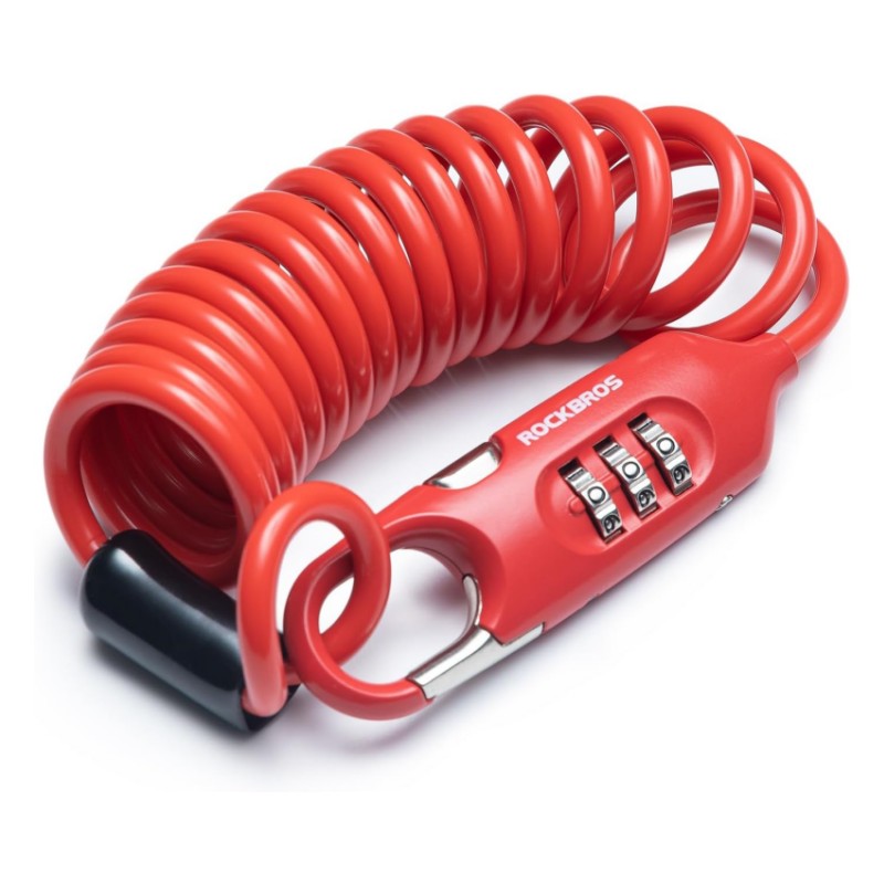 ROCKBROS Bike Lock Cable Combination Bicycle Lock - 6FT Long, Portable, Anti-Theft - ROCKBROS