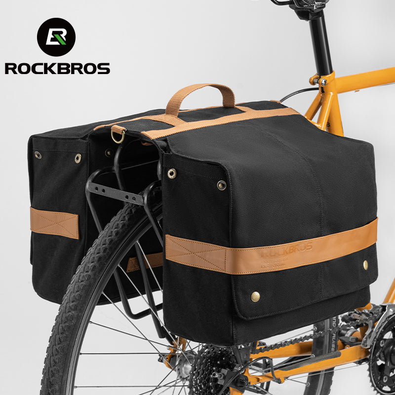 ROCKBROS 27L Expandable Bike Pannier Bag with Shoulder Strap for Various Bikes