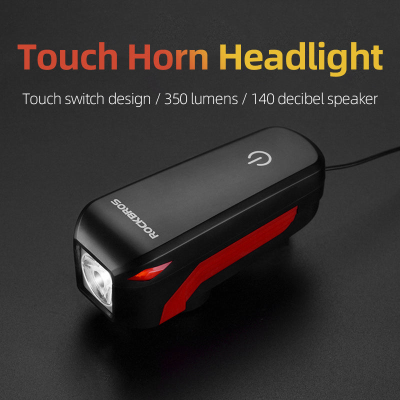 ROCKBROS Bike Light Bell LED Flashlight MTB Road Cycling Headlight Multifunction