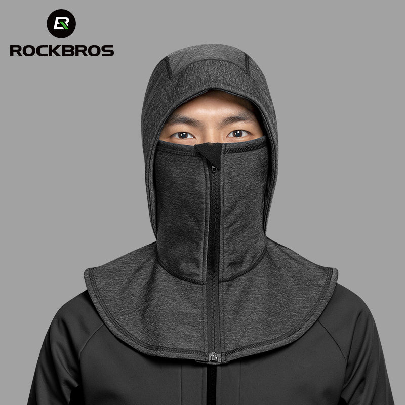ROCKBROS Fleece-Lined Warmth Windproof Balaclava Ski Mask Reflective Logo