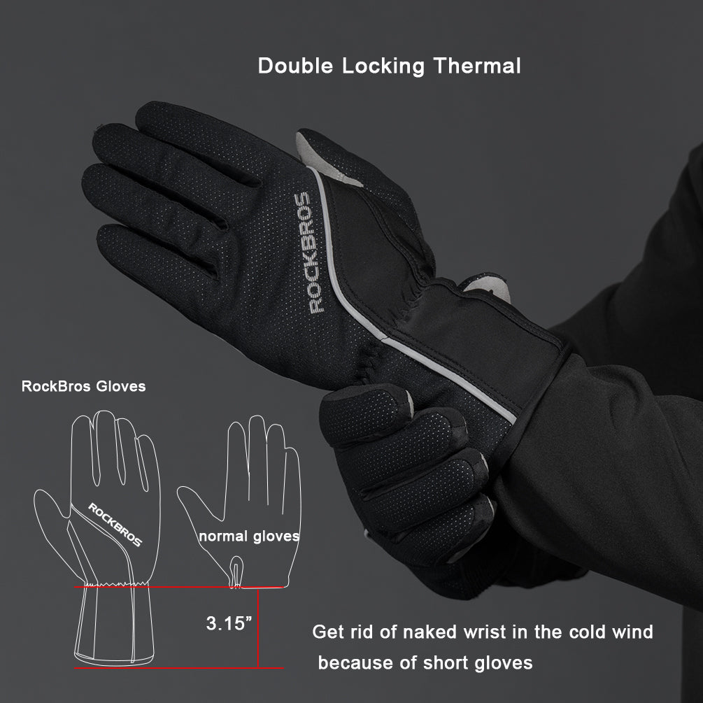 ROCKBROS Winter Gloves for Men Women Winter Cycling Gloves Windproof