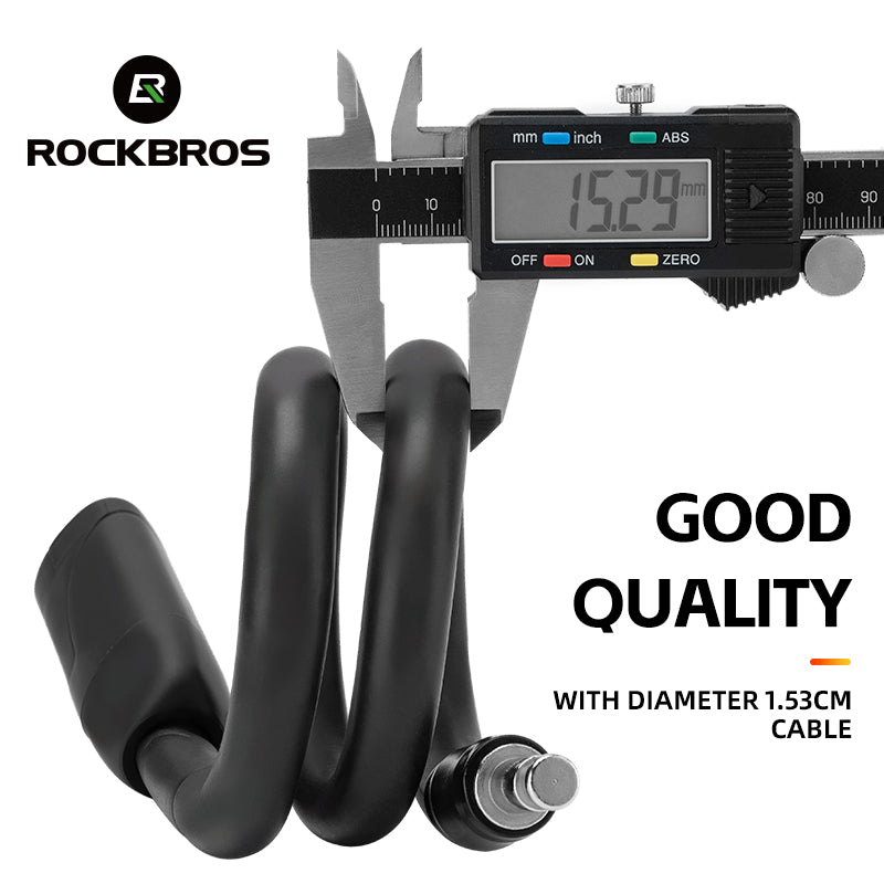 ROCKBROS Bicycle Memory Wire Spiral Steel Cable Lock – Twistable, Durable, Anti-Theft