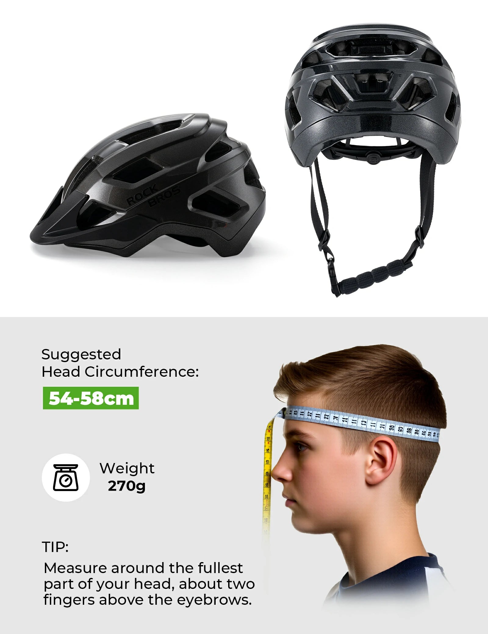 ROCKBROS Youth Cycling Helmet Breathable Antibacterial Protection