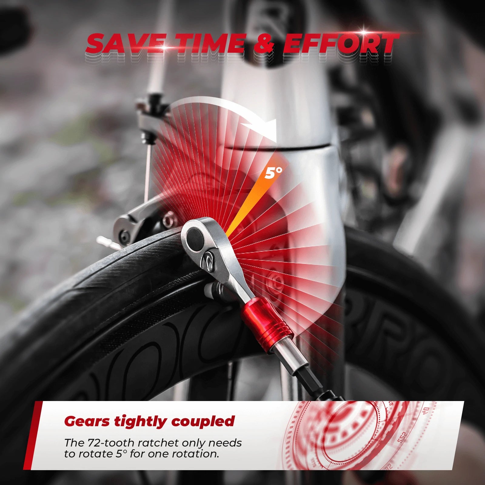 ROCKBROS 1/4-Inch Ratchet Socket Wrench Set 2.5-8mm Allen Hex Torx Sockets for Road Mountain Bike Maintenance