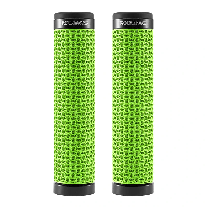 ROCKBROS green 3D printed lock-on bike handlebar grips #Color_Green
