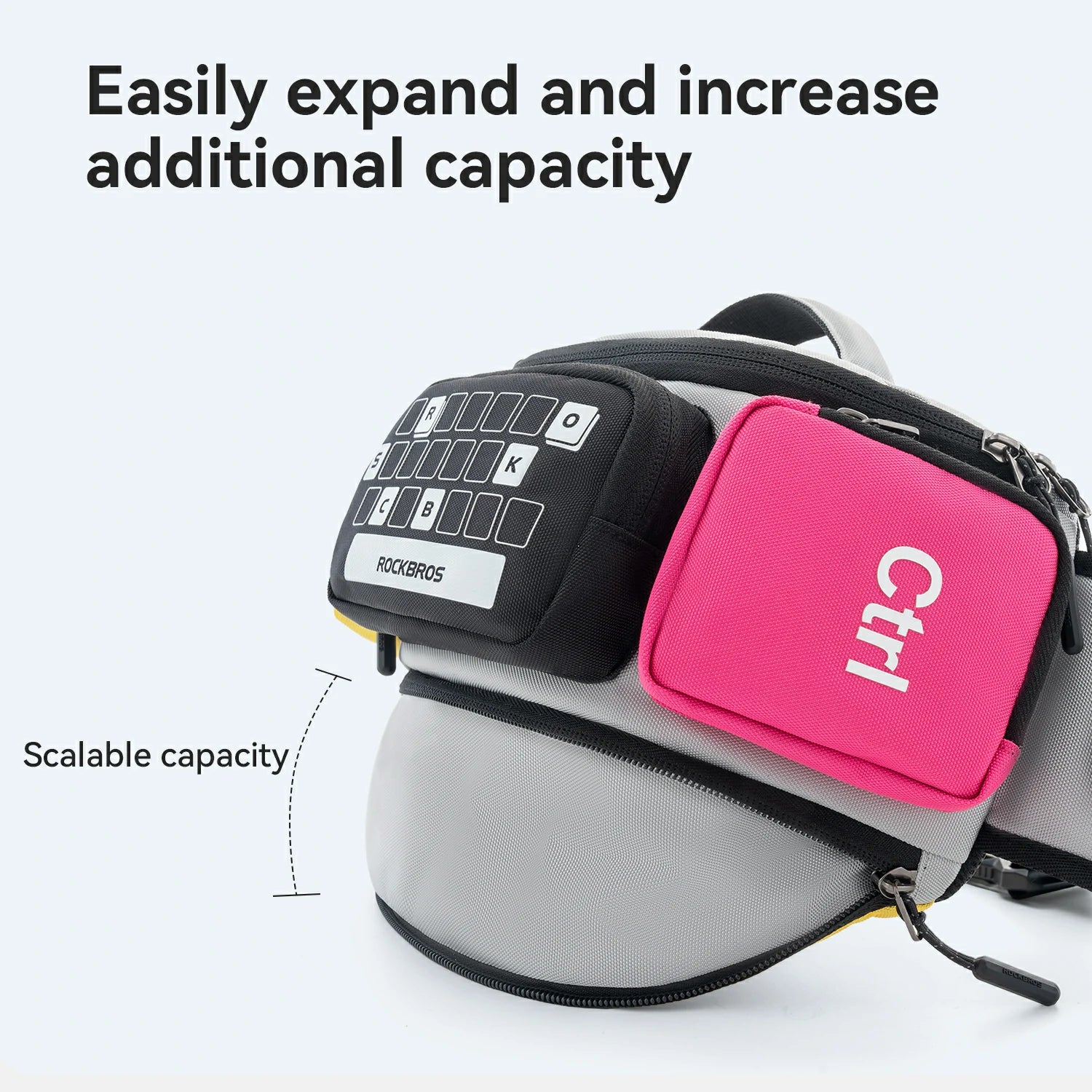3.2L Expandable Motorcycle Waist Bag with Magnetic Buckle