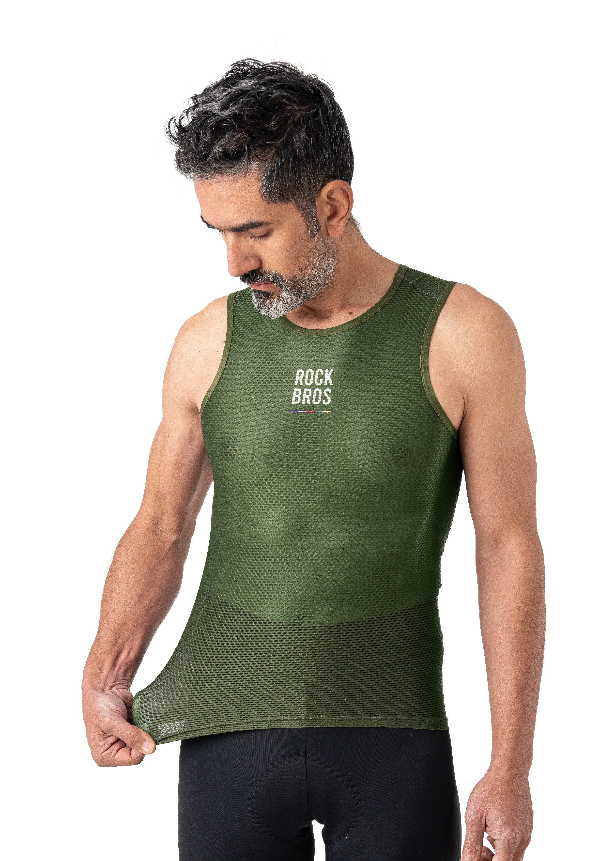 ROCKBROS Road-to-Sky Cycling Sleeveless Base Layer #Color_Army Green