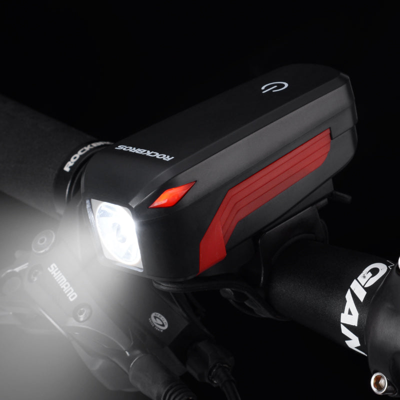 ROCKBROS Bike Light Bell LED Flashlight MTB Road Cycling Headlight Multifunction