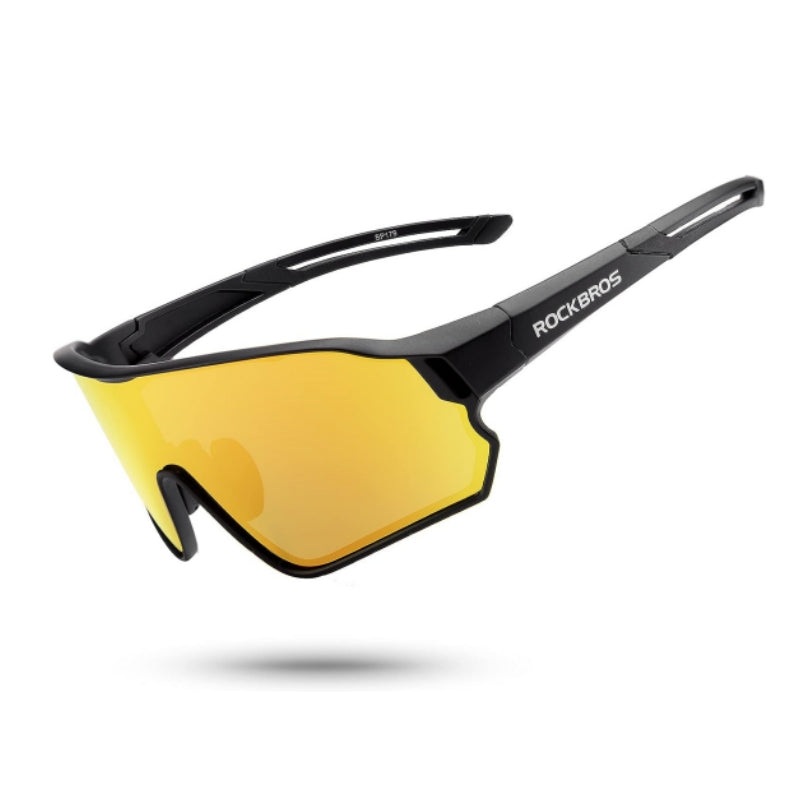 ROCKBROS Polarised Full Lens Sunglasses Cycling Bicycle Glasses Outdoor Sports Eyewear UV400, Black