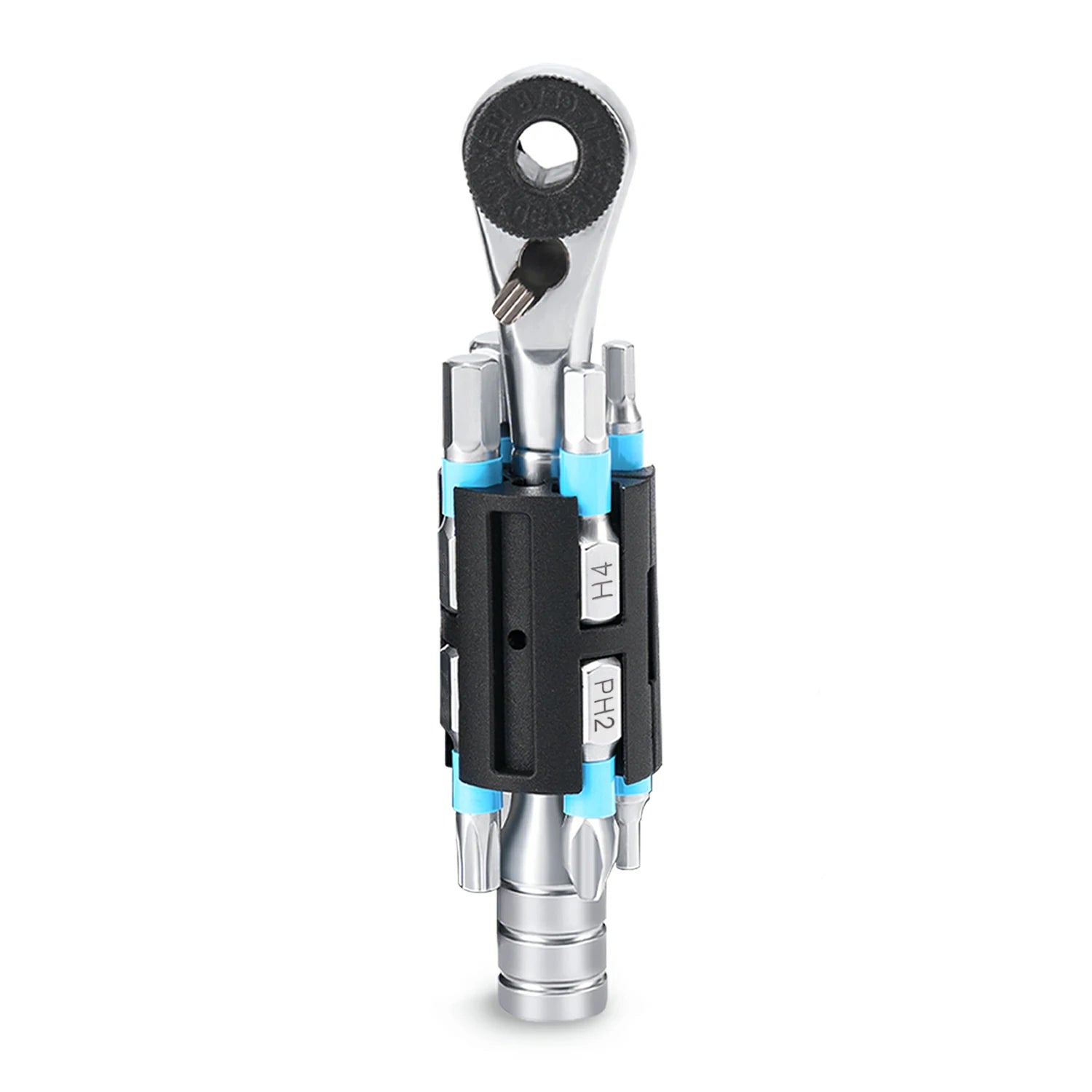 S2 Alloy 1/4" Drive Ratchet Handle 72-Tooth Compact Bike Repair Kit with 8 Bits