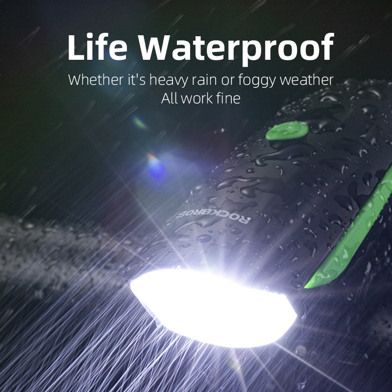 ROCKBROS Bike Light Bell LED Flashlight MTB Road Cycling Headlight Multifunction