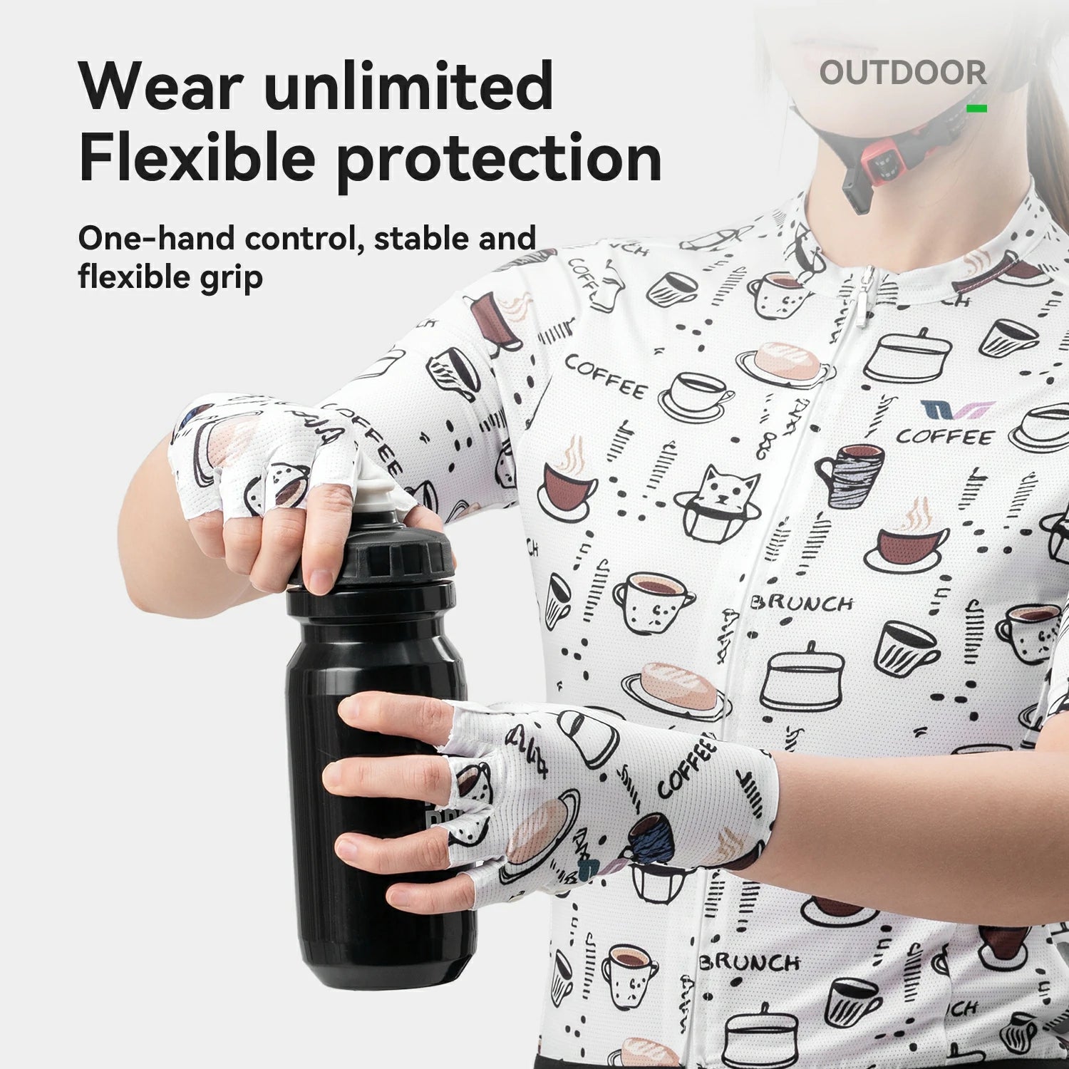 TVI ROCKBROS Women’s Half-Finger Fishing and Cycling Gloves