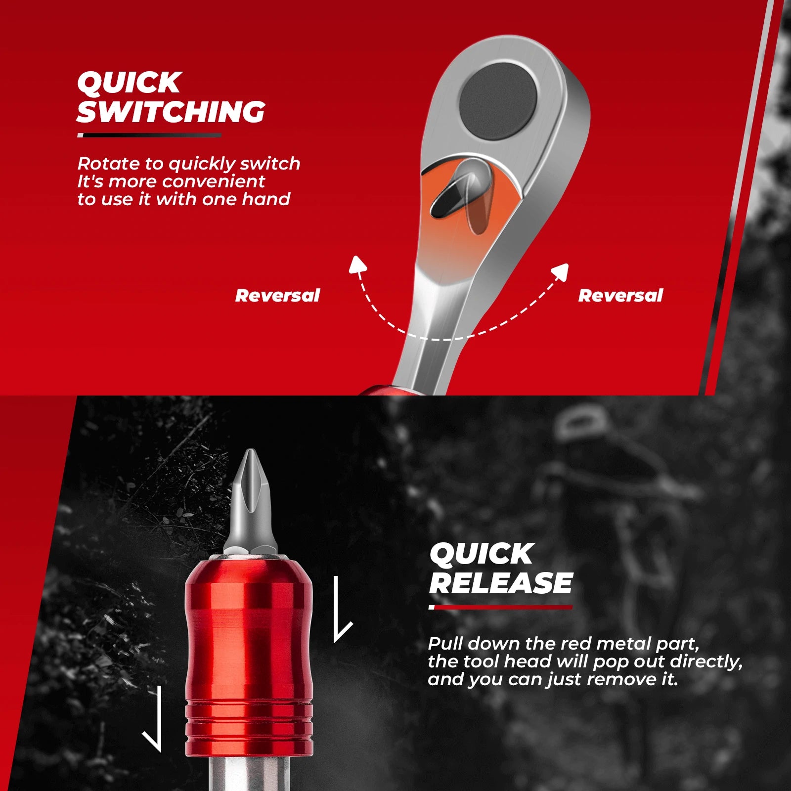 ROCKBROS 1/4-Inch Ratchet Socket Wrench Set 2.5-8mm Allen Hex Torx Sockets for Road Mountain Bike Maintenance