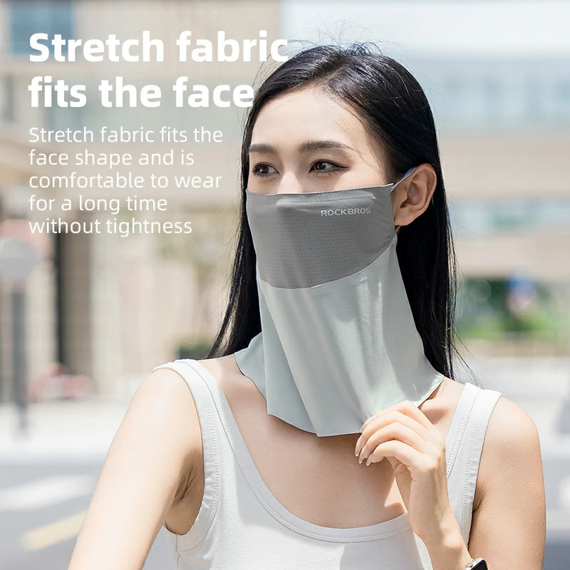ROCKBROS Cooling Neck Gaiter with Ear Loops – UV Protection for Cycling