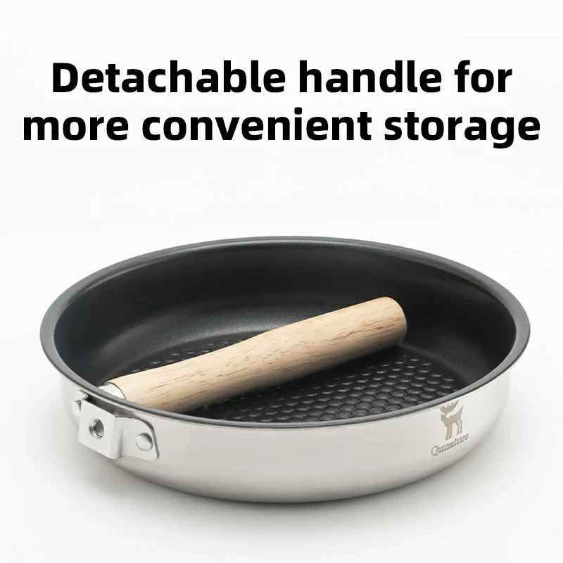 Qunature Non-Stick Stainless Steel Frying Pan with Detachable Handle