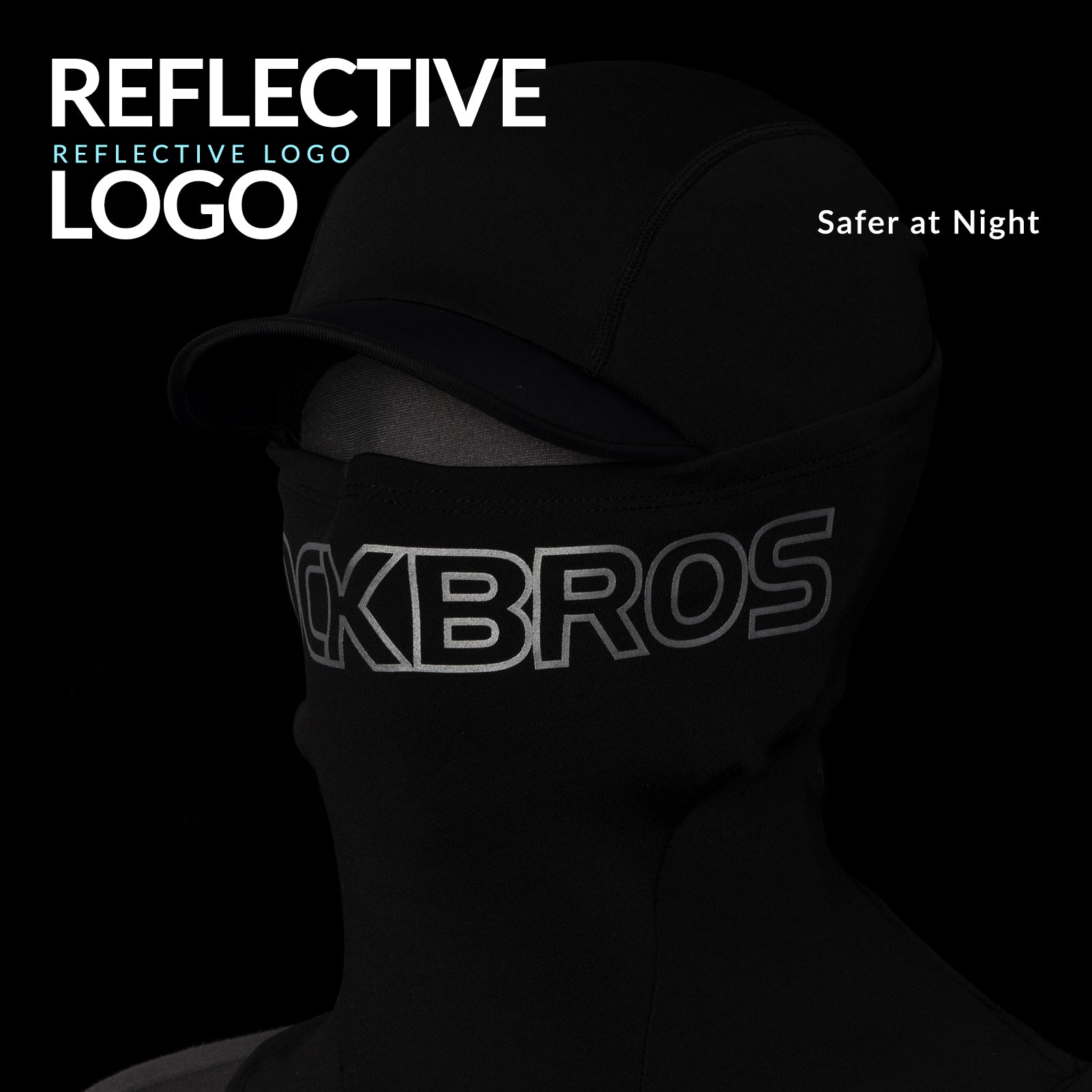 ROCKBROS Thermal Black Ski Mask with Brim Windproof Winter Balaclava for Men