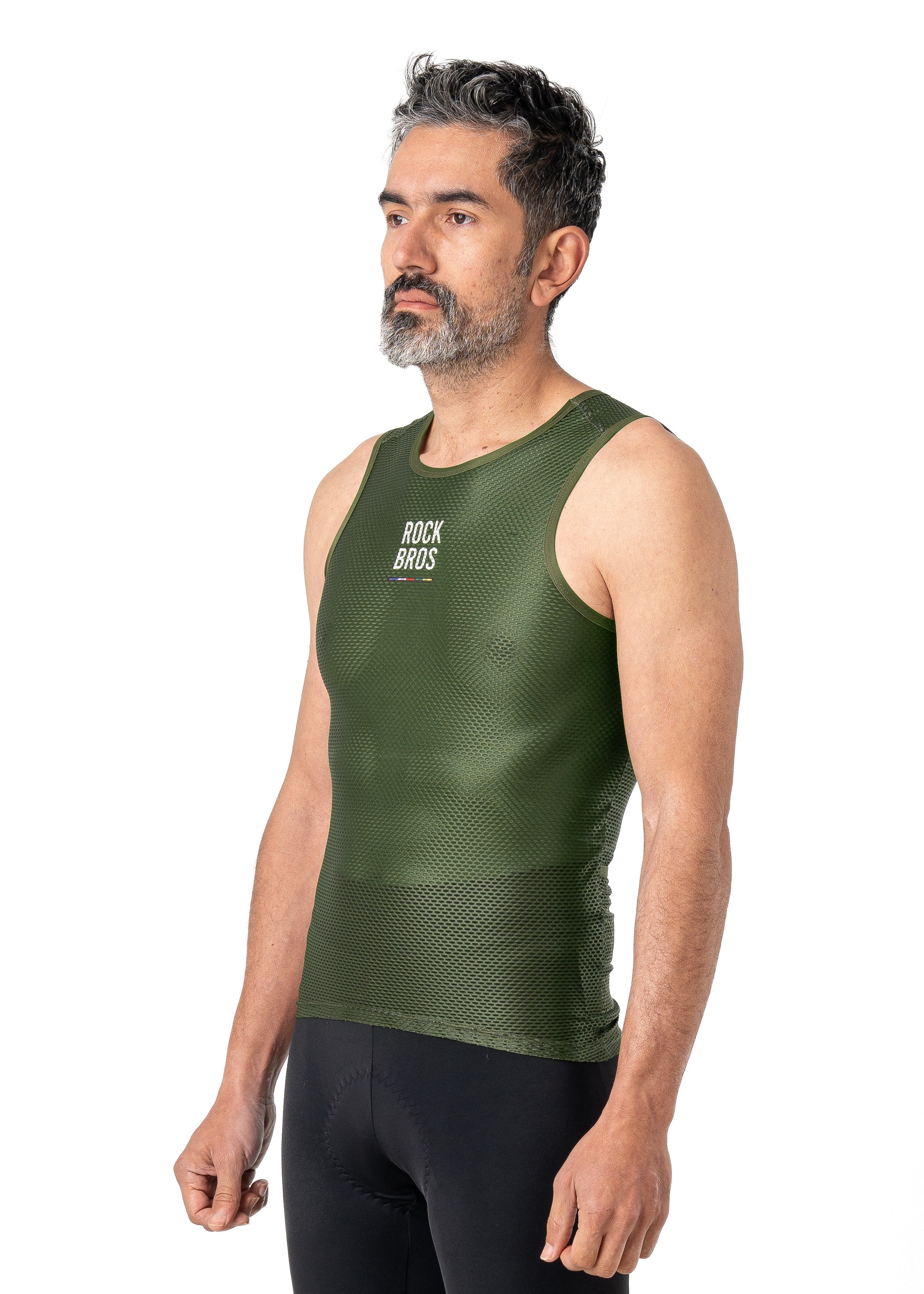 ROCKBROS Road-to-Sky Cycling Sleeveless Base Layer #Color_Army Green