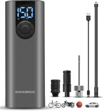 ROCKBROS A8 Mini Electric Tire Pump Inflator 5 Modes 5200 mAh with LED Light Balls