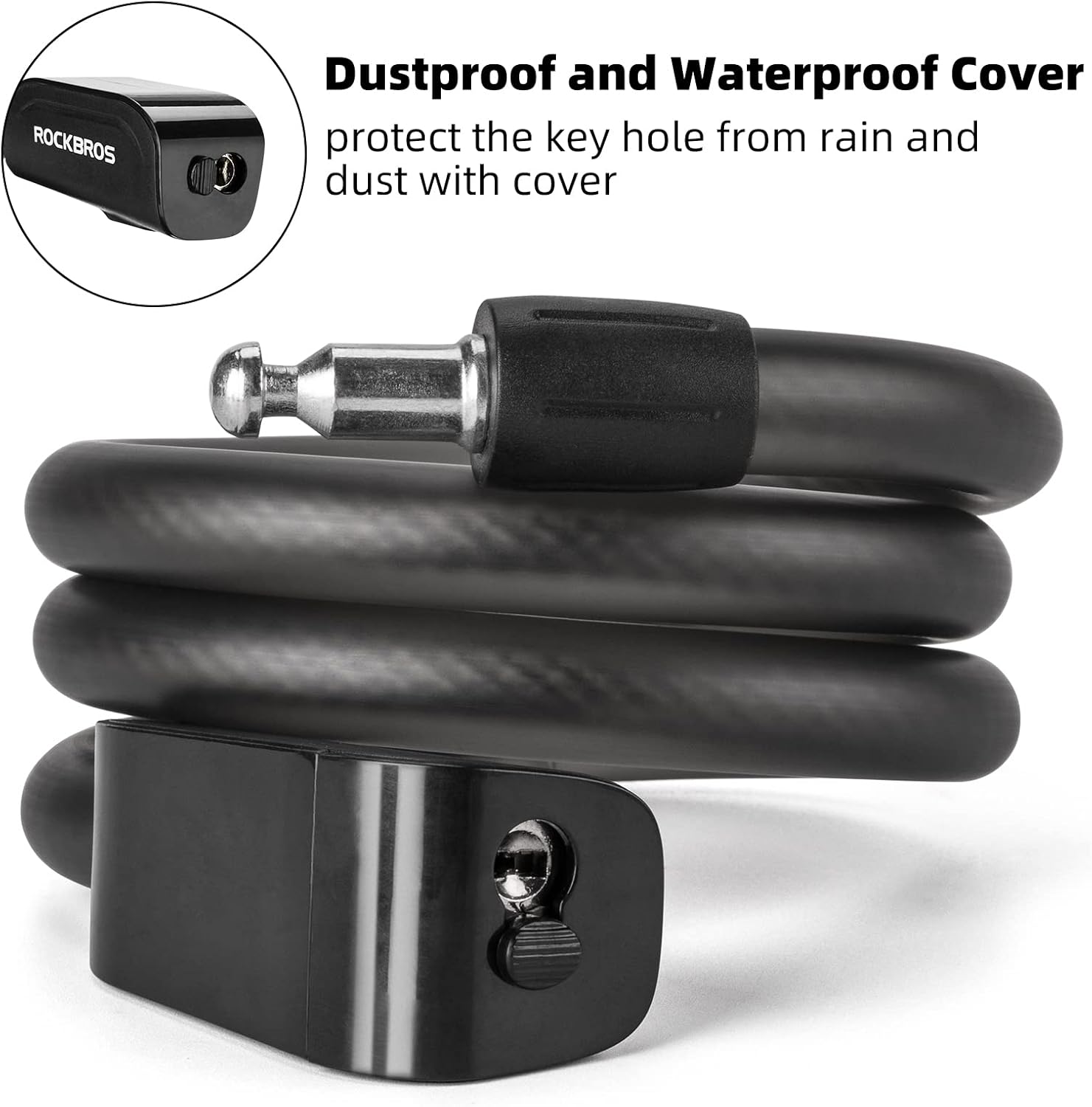 ROCKBROS 4ft Bike Cable Lock - Secure, Lightweight with Mounting Bracket - ROCKBROS