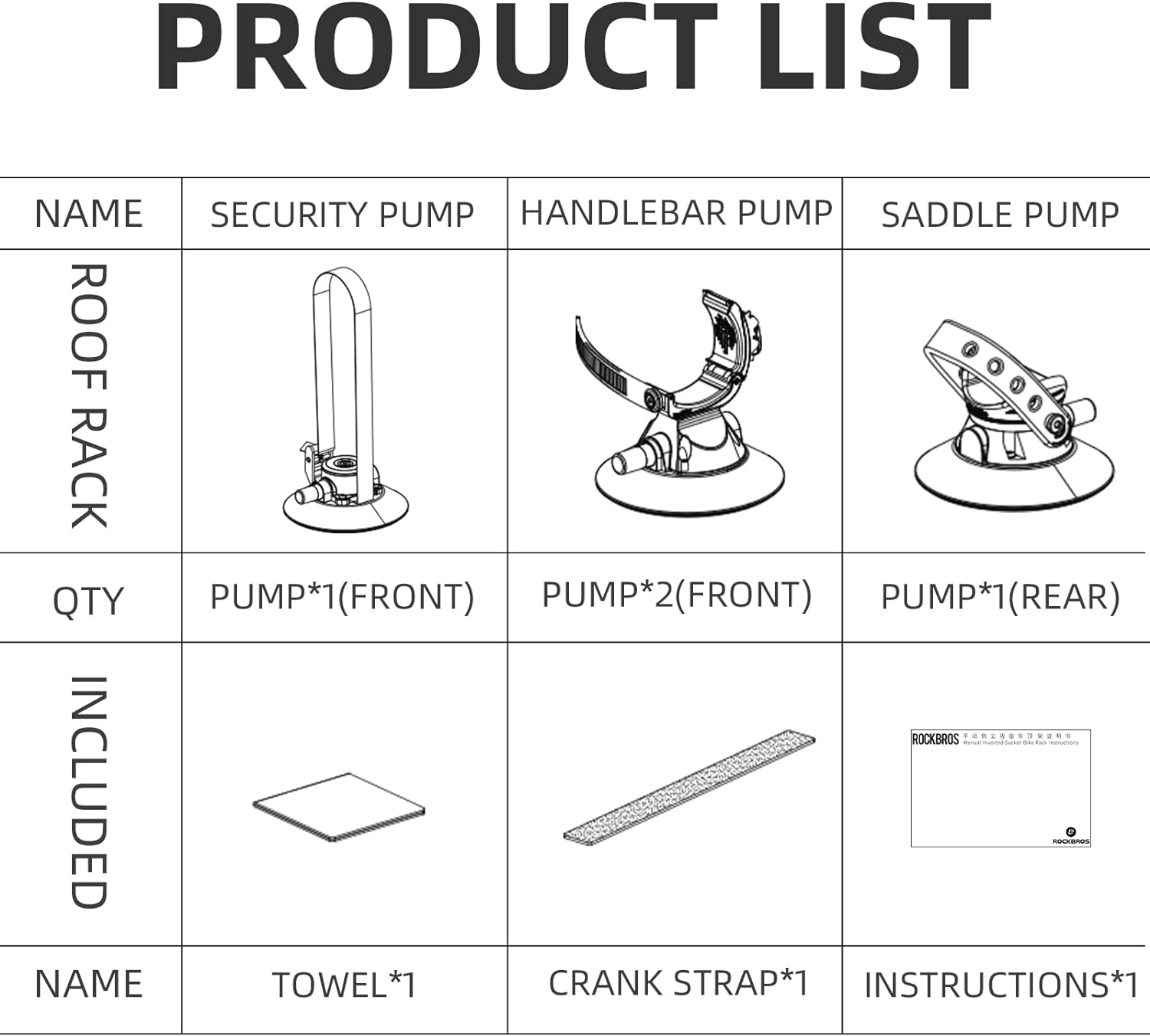 ROCKBROS Inverted Suction Cup Bike Rack Secure Mount for 1 Bike No Removal Needed - ROCKBROS