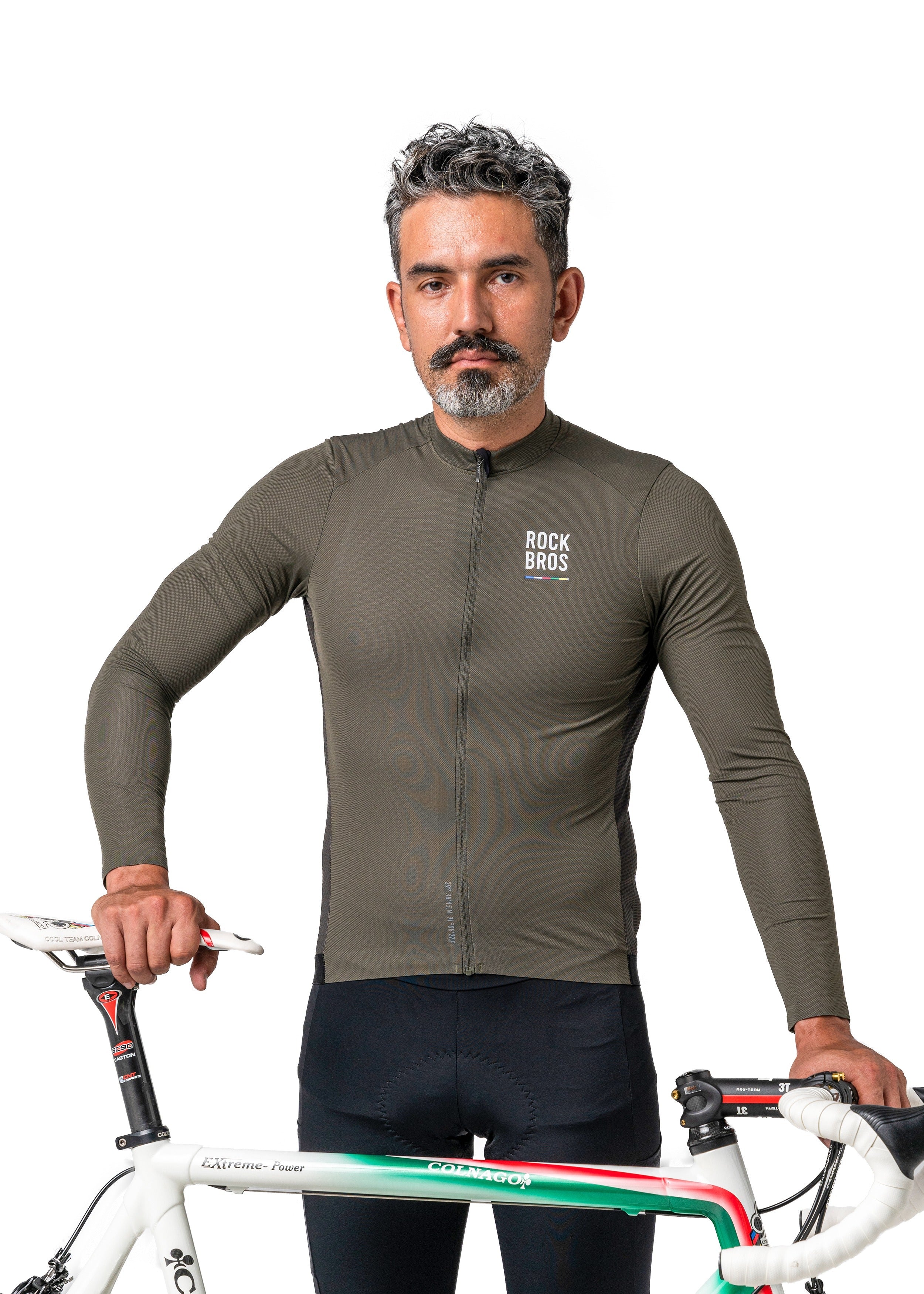 ROCKBROS Road-to-Sky Men's Cycling Long-Sleeved Jersey #Color_Army Green