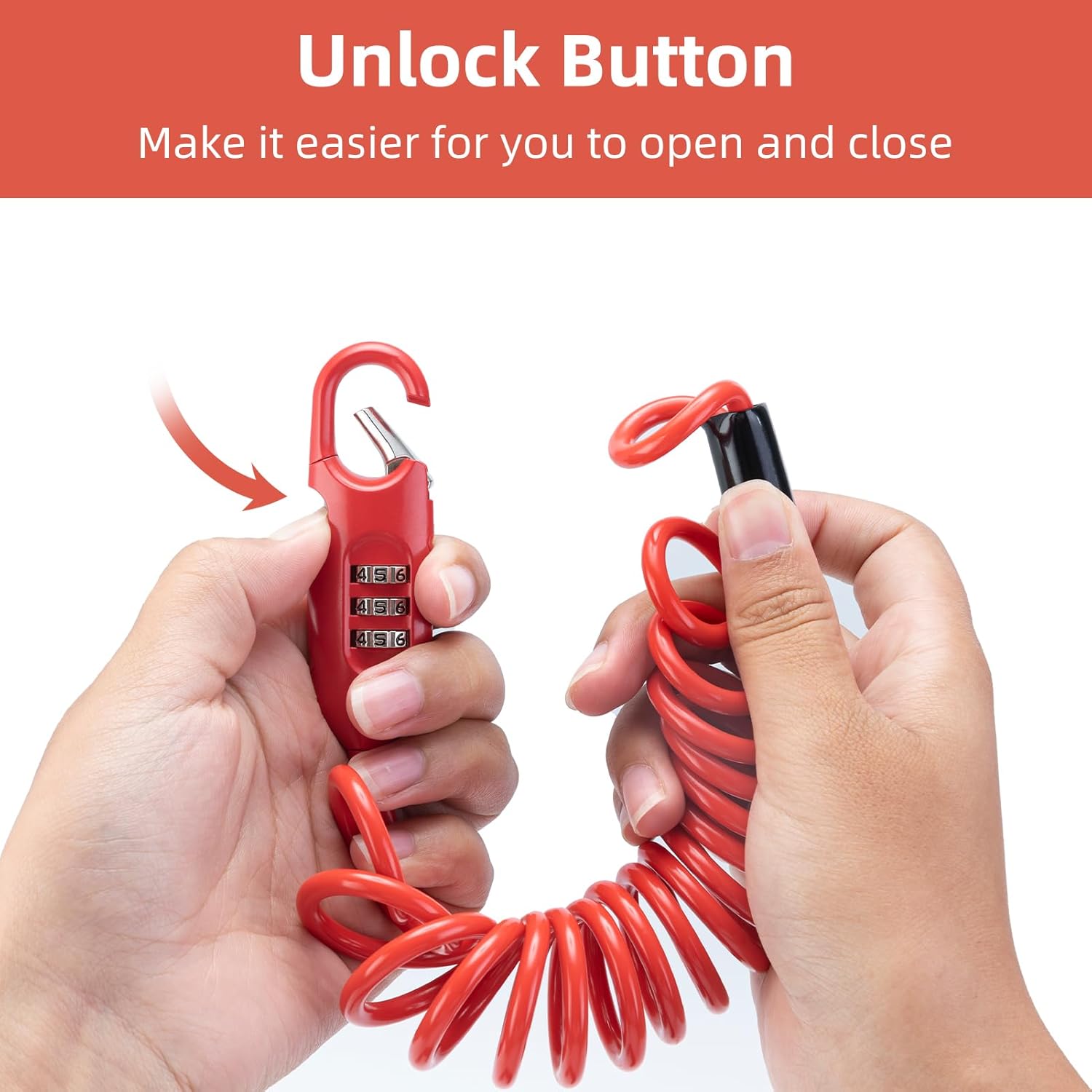 ROCKBROS Bike Lock Cable Combination Bicycle Lock - 6FT Long, Portable, Anti-Theft - ROCKBROS