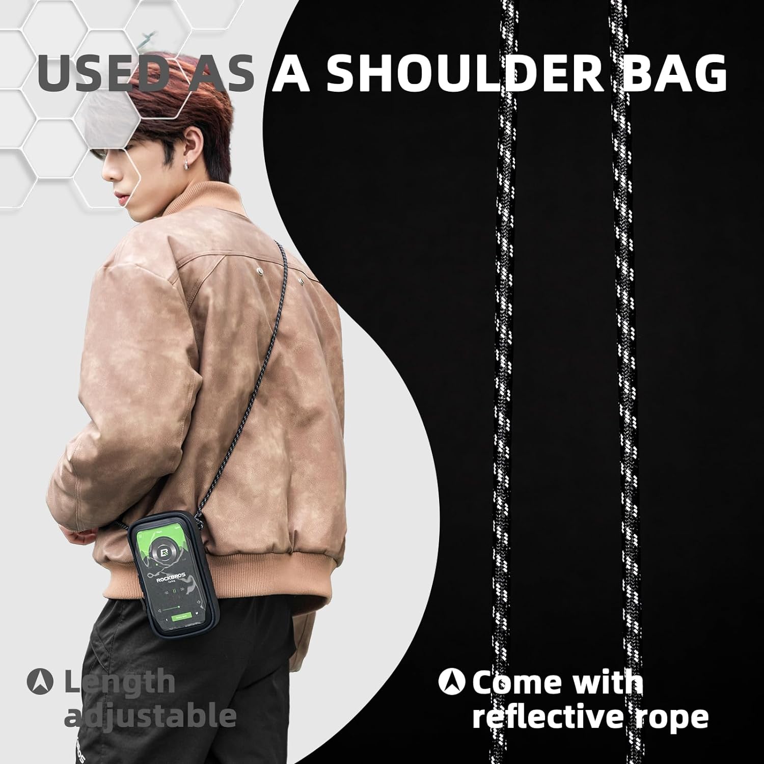 ROCKBROS  Motorcycle Phone Mount Waterproof Handlebar Bag Phones Below 6.8” - ROCKBROS