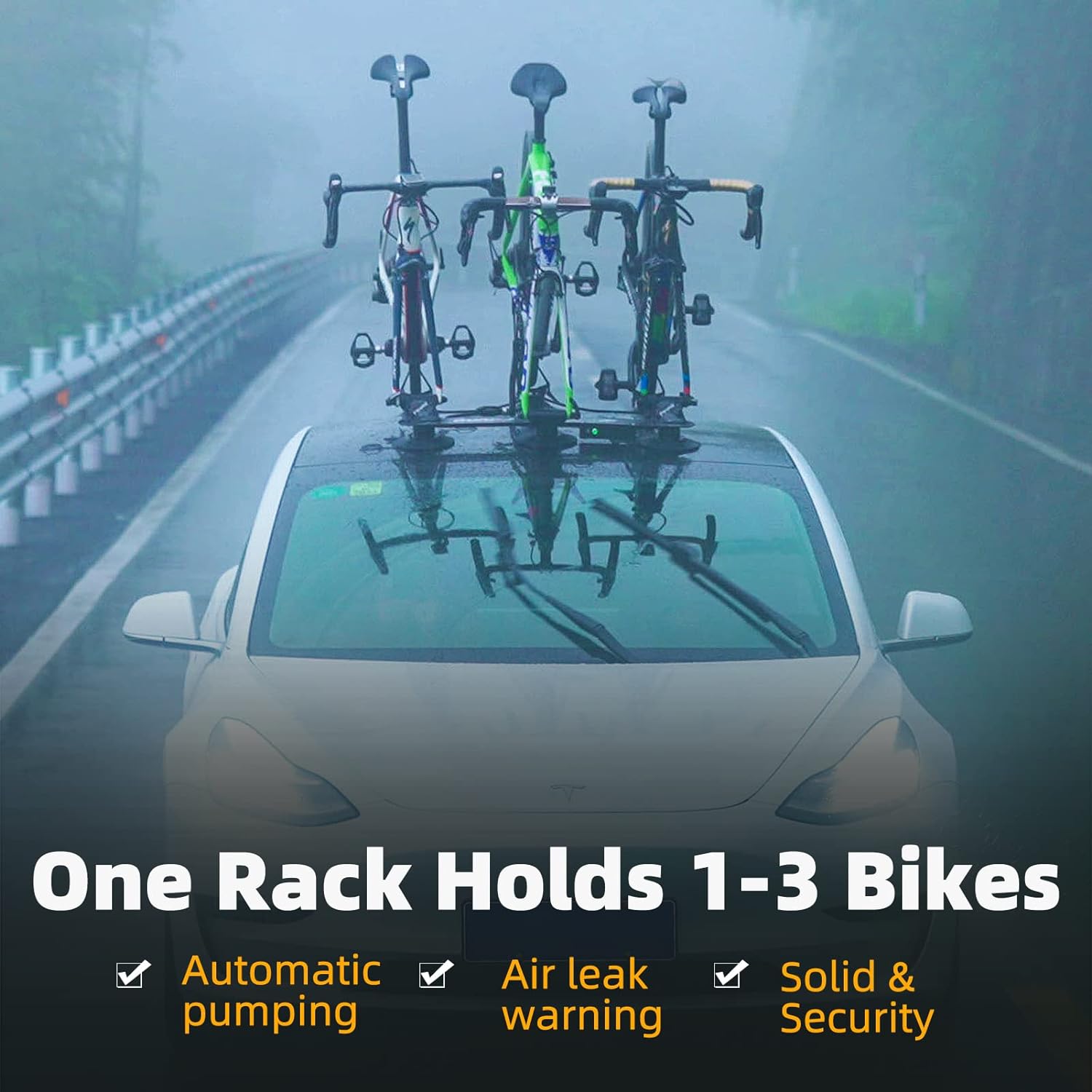 ROCKBROS Electric Suction Cup Bike Rack for 1-3 Bikes Safe Mount - ROCKBROS